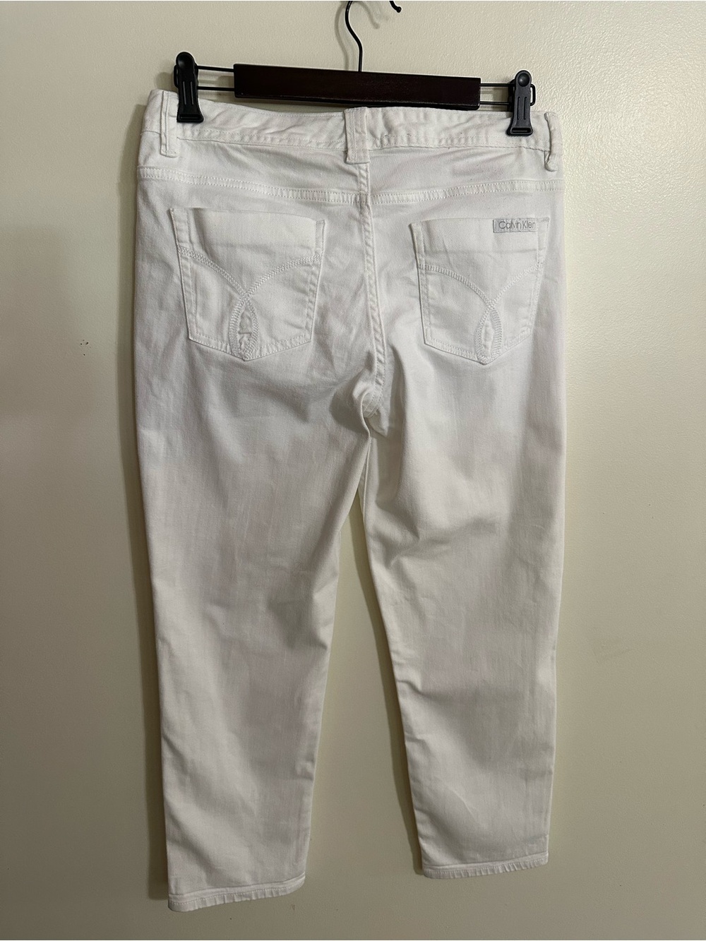 Calvin Klein Jeans Classic White Skinny Crop Women’s Jeans - Picture 5 of 9